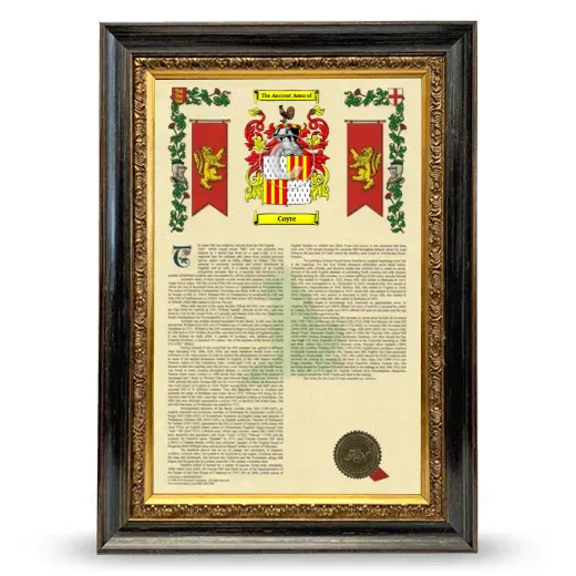 Coyte Armorial History Framed - Heirloom