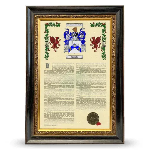 Cradake Armorial History Framed - Heirloom