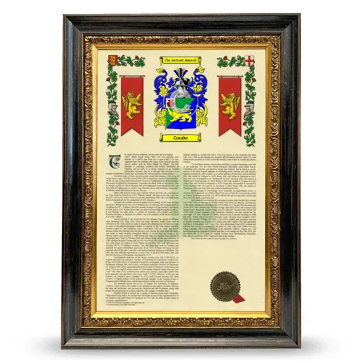 Cranke Armorial History Framed - Heirloom