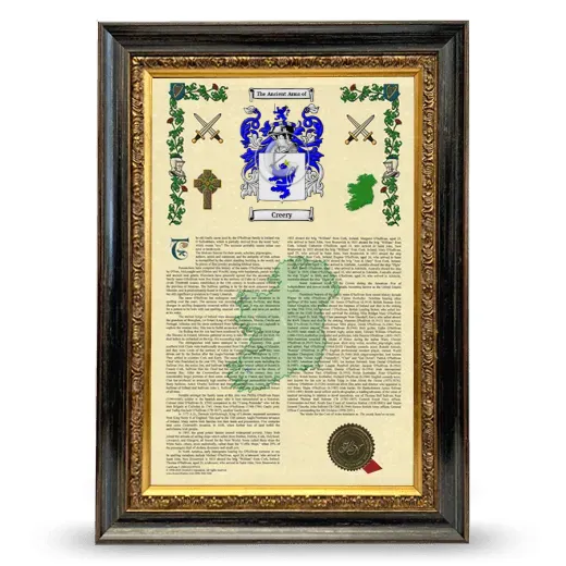 Creery Armorial History Framed - Heirloom