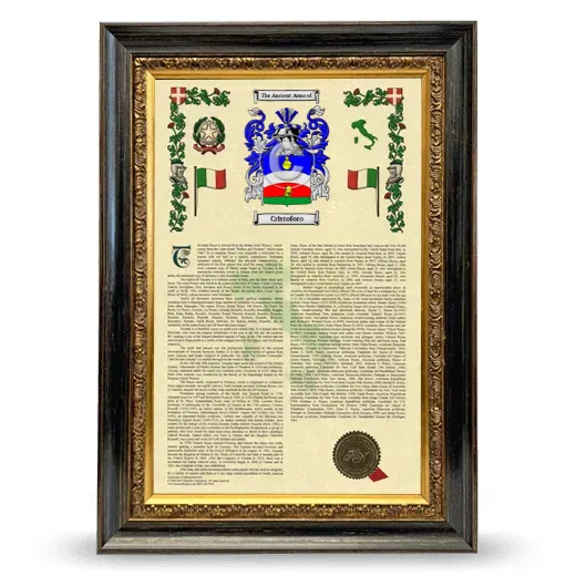 Cristoforo Armorial History Framed - Heirloom