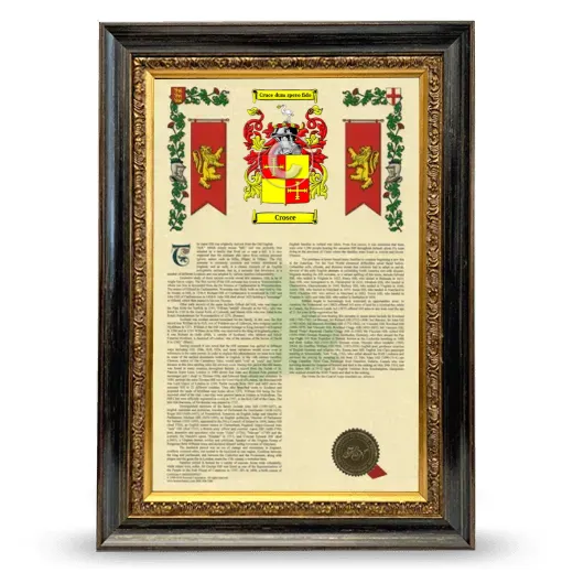 Crosce Armorial History Framed - Heirloom