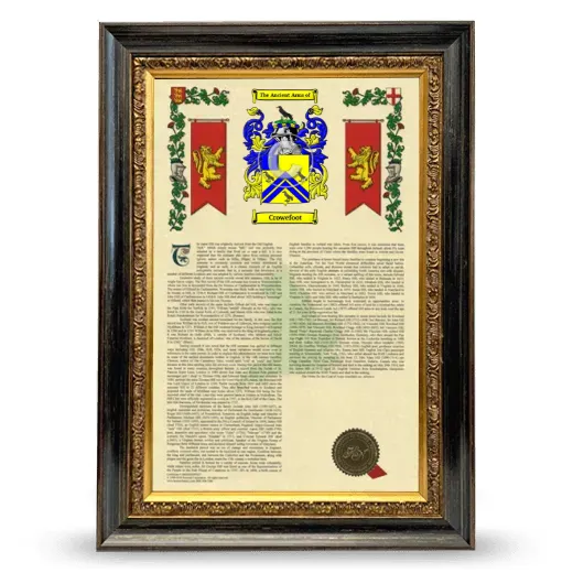 Crowefoot Armorial History Framed - Heirloom