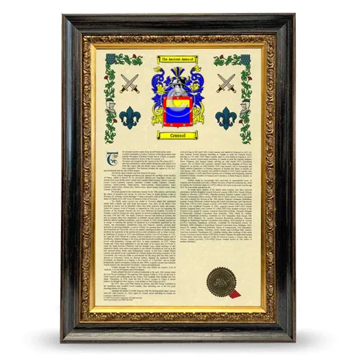 Crussol Armorial History Framed - Heirloom