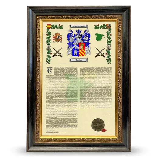 Cuadra Armorial History Framed - Heirloom