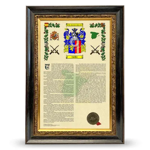 Cueller Armorial History Framed - Heirloom
