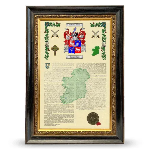 Cumberfert Armorial History Framed - Heirloom