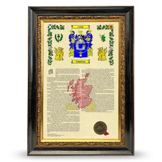 Cummings Armorial History Framed - Heirloom