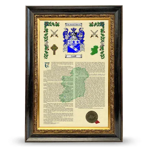 Cuniff Armorial History Framed - Heirloom