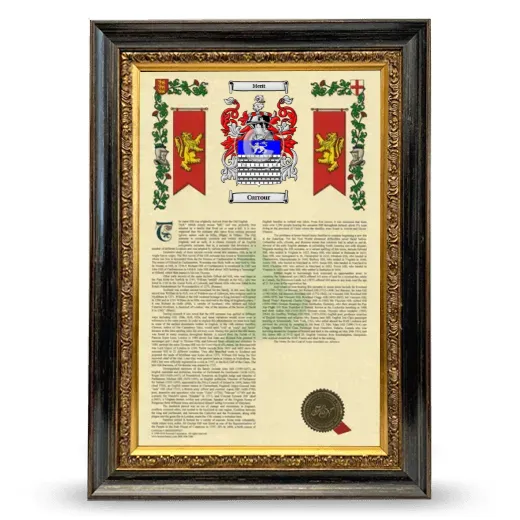 Currour Armorial History Framed - Heirloom