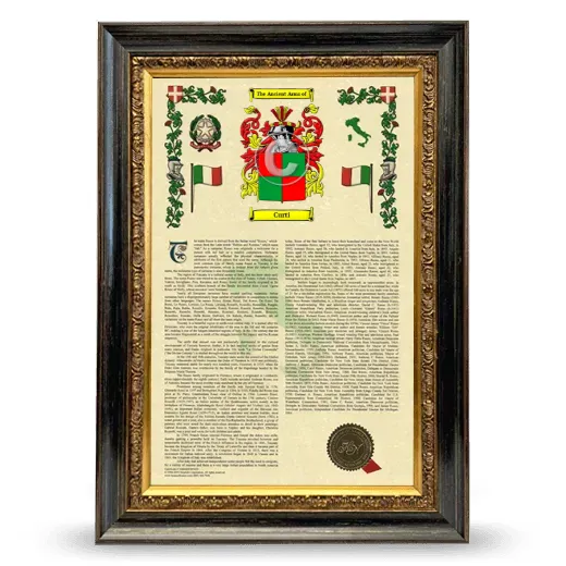 Curti Armorial History Framed - Heirloom