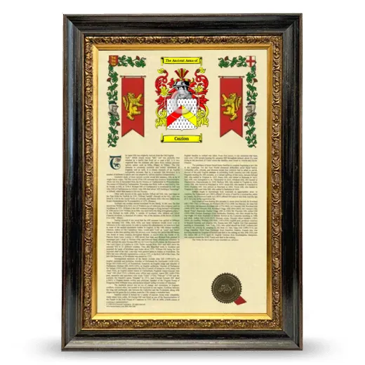 Cuzion Armorial History Framed - Heirloom