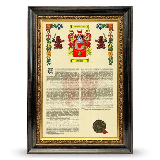 D acres Armorial History Framed - Heirloom