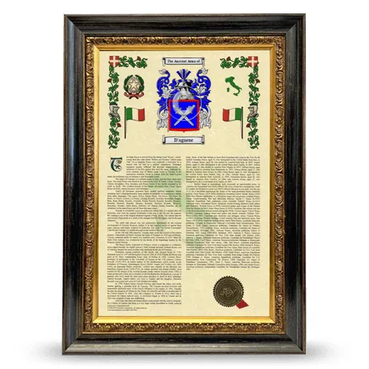 D'agnese Armorial History Framed - Heirloom