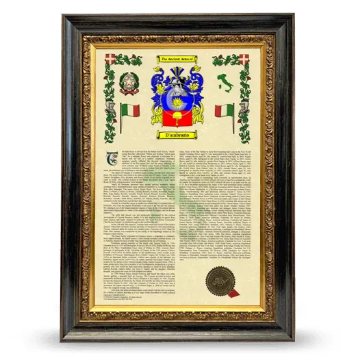 D'ambrozio Armorial History Framed - Heirloom