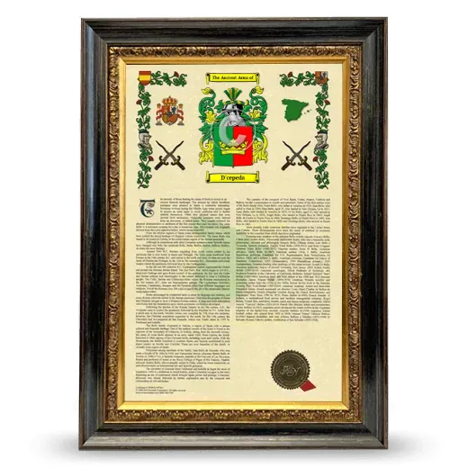 D'cepeda Armorial History Framed - Heirloom