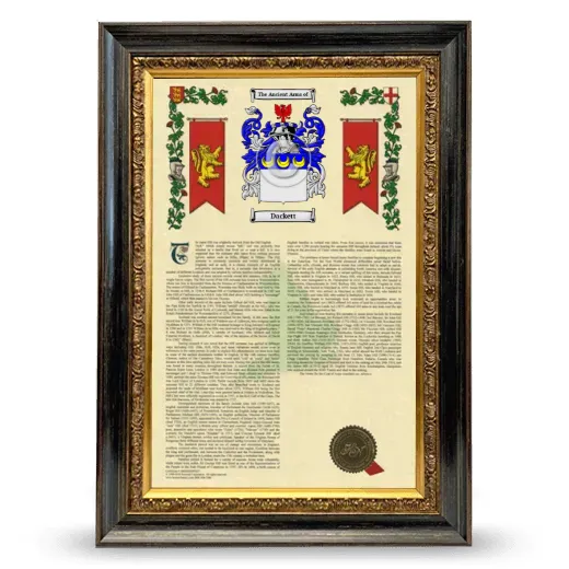 Dackett Armorial History Framed - Heirloom