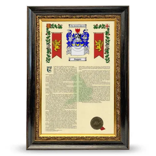 Daggett Armorial History Framed - Heirloom