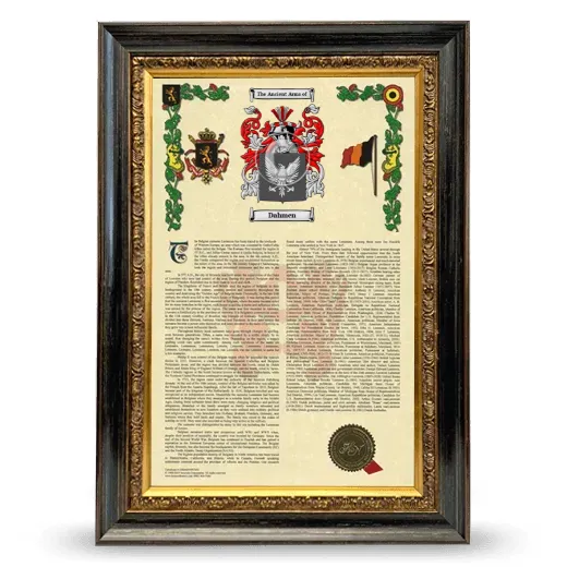 Dahmen Armorial History Framed - Heirloom