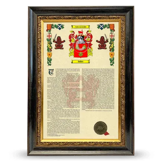 Daker Armorial History Framed - Heirloom