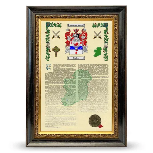 Dallen Armorial History Framed - Heirloom