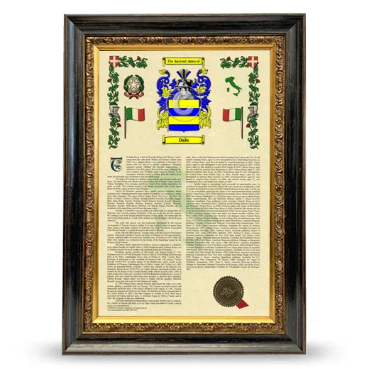 Dalu Armorial History Framed - Heirloom