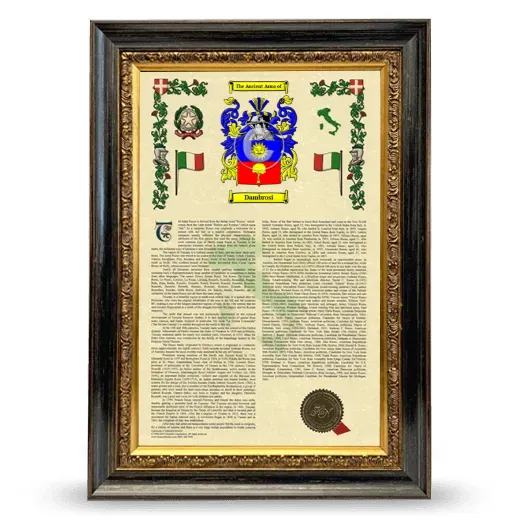 Dambrosi Armorial History Framed - Heirloom