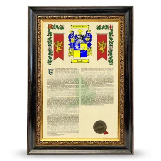 Dandis Armorial History Framed - Heirloom