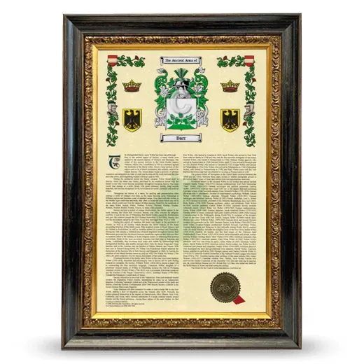 Darr Armorial History Framed - Heirloom