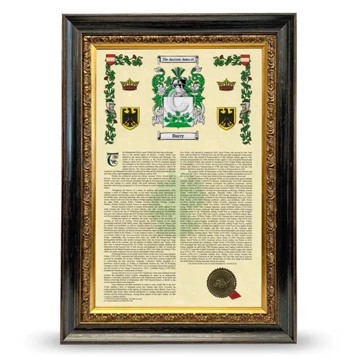 Darry Armorial History Framed - Heirloom