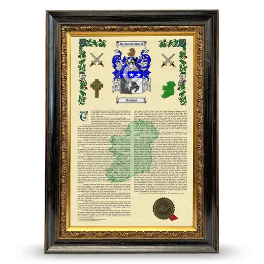 Dawant Armorial History Framed - Heirloom