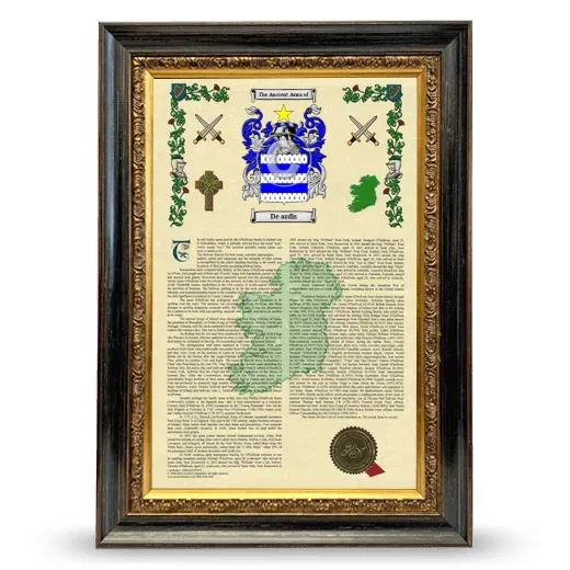 De ardis Armorial History Framed - Heirloom