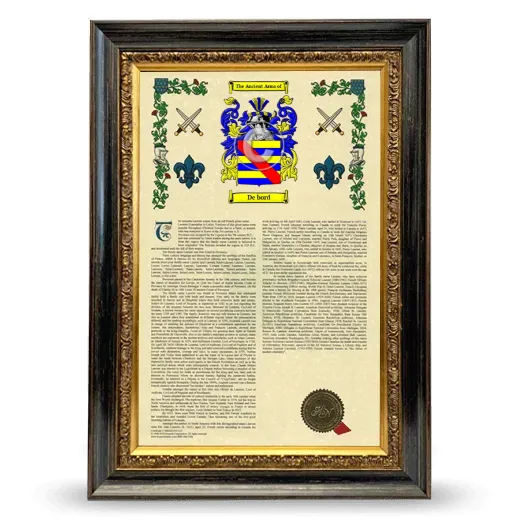 De bord Armorial History Framed - Heirloom