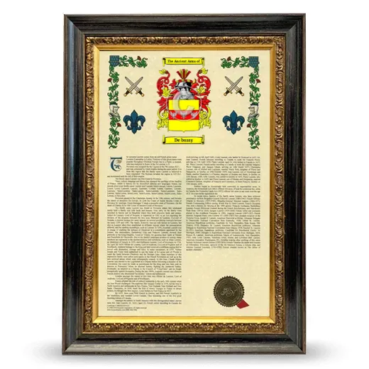 De bussy Armorial History Framed - Heirloom