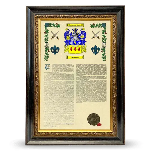 De camp Armorial History Framed - Heirloom