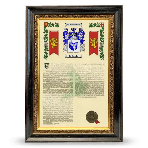 De flavelle Armorial History Framed - Heirloom