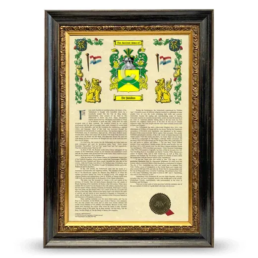 De junius Armorial History Framed - Heirloom
