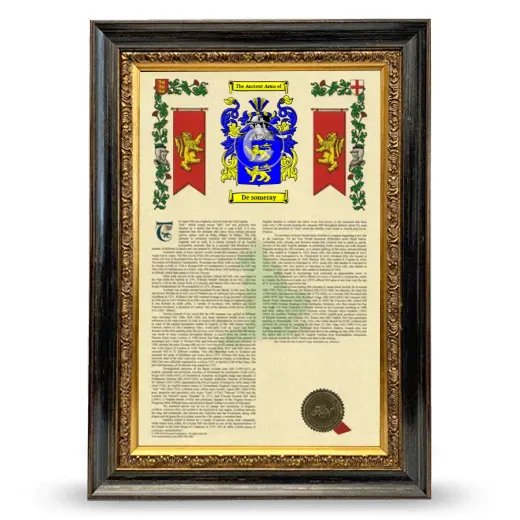 De someray Armorial History Framed - Heirloom