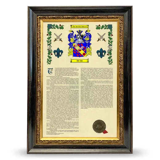 De vos Armorial History Framed - Heirloom