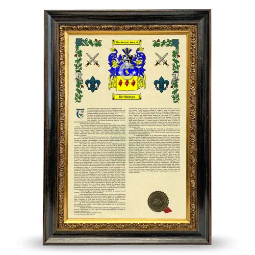 De'champs Armorial History Framed - Heirloom