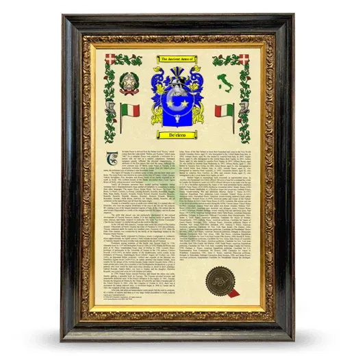 De'cicco Armorial History Framed - Heirloom