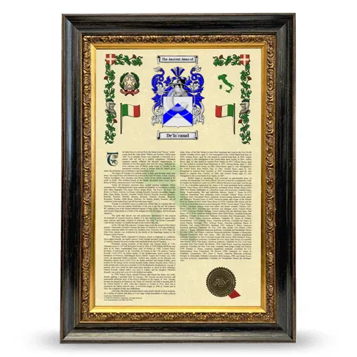 De'la'canal Armorial History Framed - Heirloom
