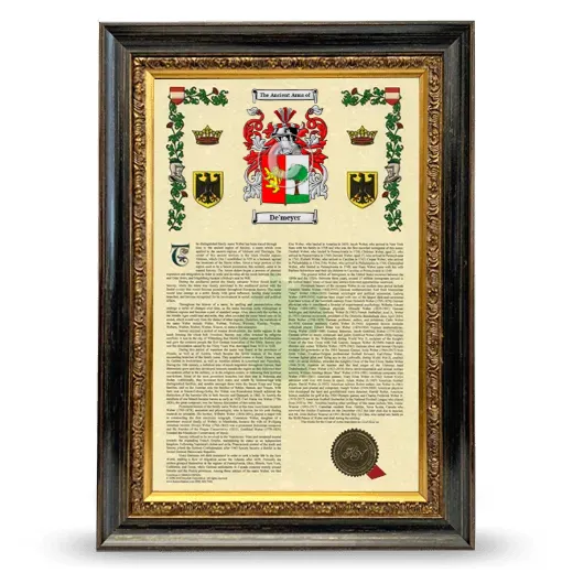 De'meyer Armorial History Framed - Heirloom
