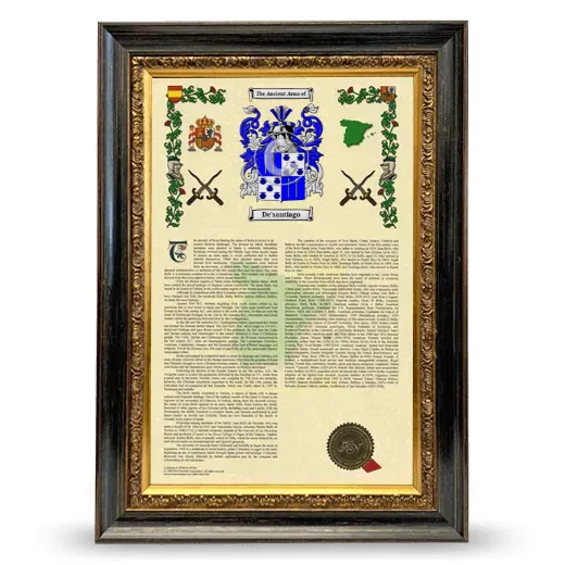 De'santiago Armorial History Framed - Heirloom