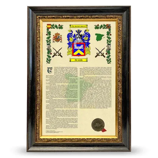 De-anda Armorial History Framed - Heirloom