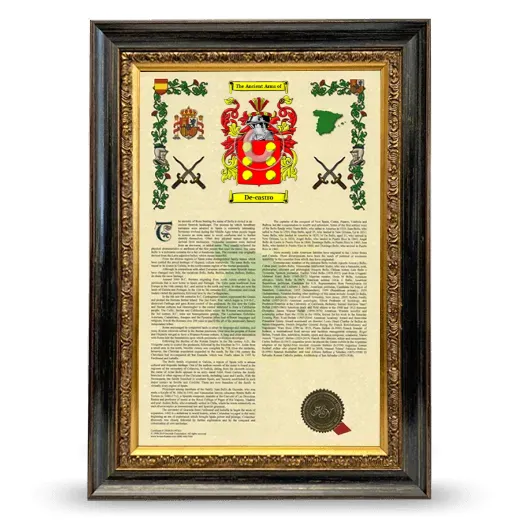 De-castro Armorial History Framed - Heirloom