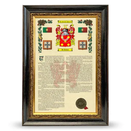 De-freites Armorial History Framed - Heirloom