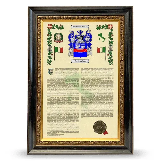 De-leonibus Armorial History Framed - Heirloom