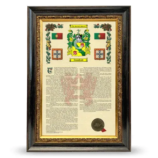 Deandrade Armorial History Framed - Heirloom