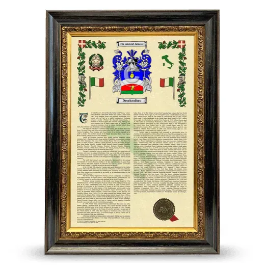 Decristoforo Armorial History Framed - Heirloom